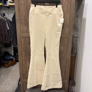 NWT We The Free People Pull On Flare Pants ivory stretch size 30